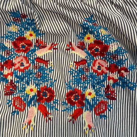 Plus Size Blouse Womens 0X Bohemian Peasant 3/4 Sleeve Flowy Top Crochet Floral - Picture 3 of 7